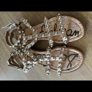 Sam Edelman gold studied gladiator sandals size 7 1/2 lightly used